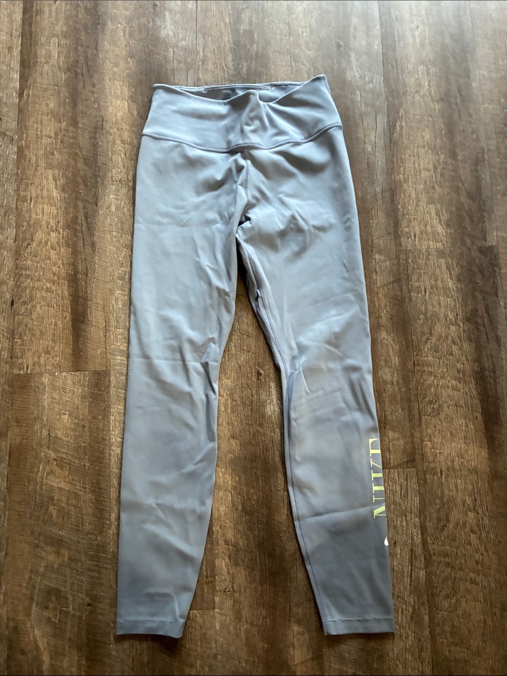 Nike Gray Leggings with Pale Yellow Logo